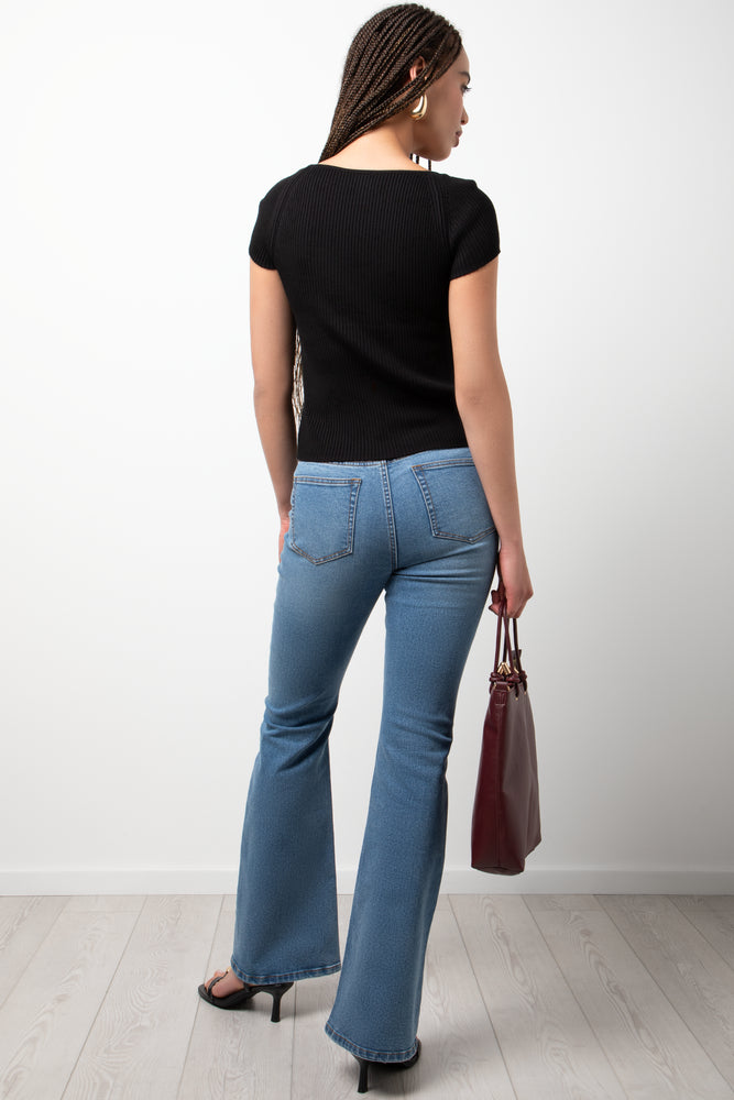 Cap Sleeve Top Black (2)