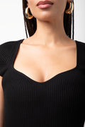 Cap Sleeve Top Black (3)