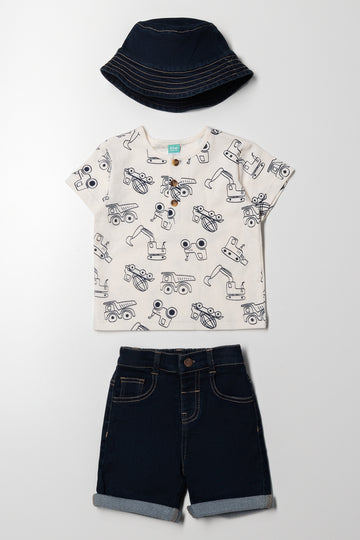 3 Piece Henley Set Cream