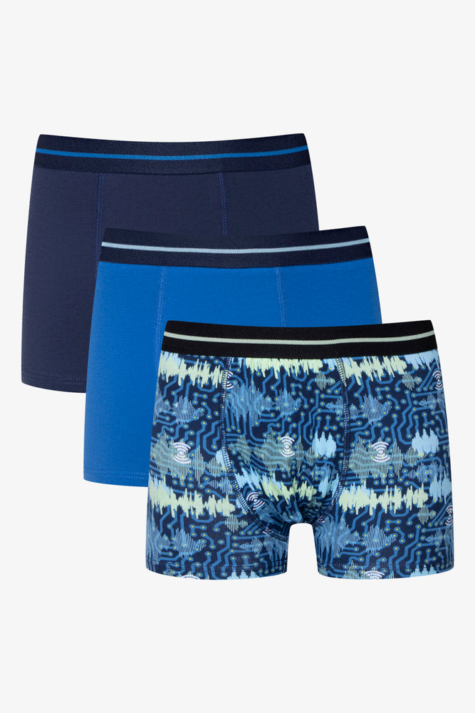 3 Pack Knit Boxer Blue