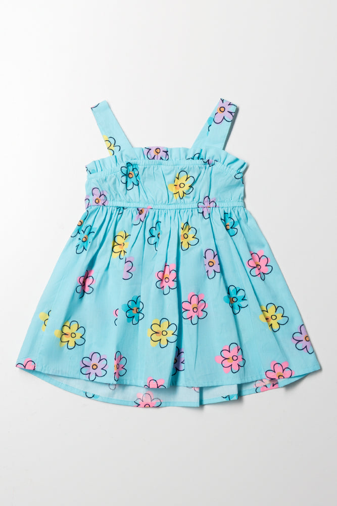 Strappy Babydoll Dress Aqua (2)