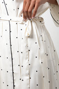 Polka Dot Satin Gown White (3)