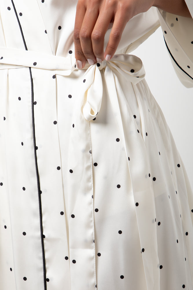 Polka Dot Satin Gown White (3)