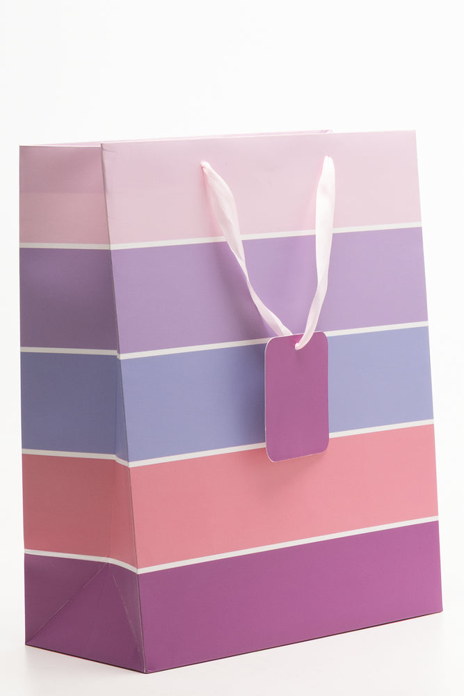 Pink Stripe Gift Bag Large