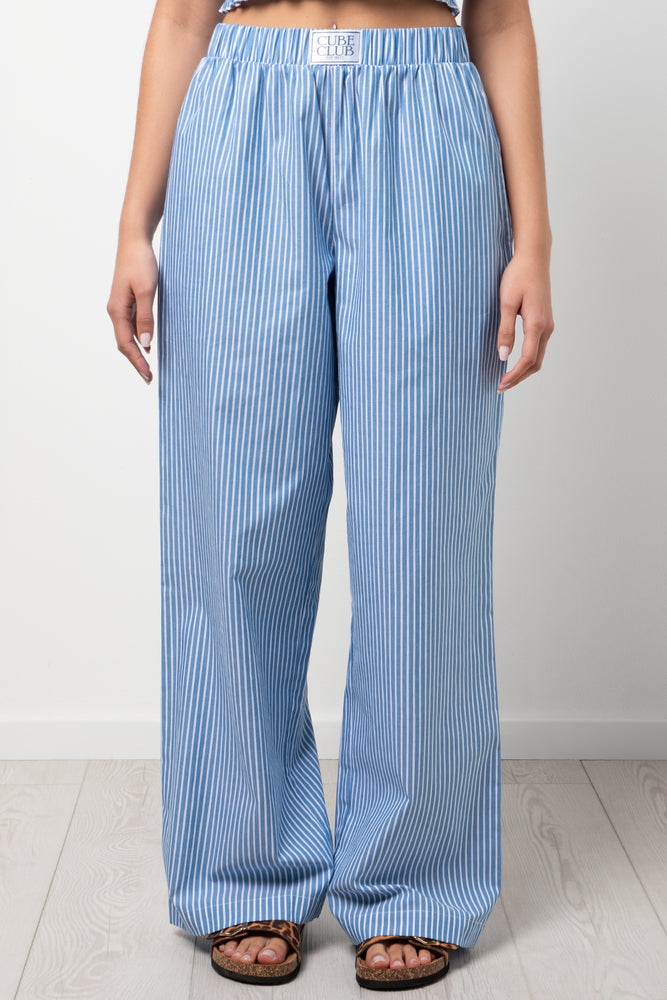 Stripe Pull On Pants Blue