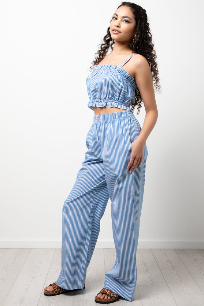 Stripe Pull On Pants Blue (2)