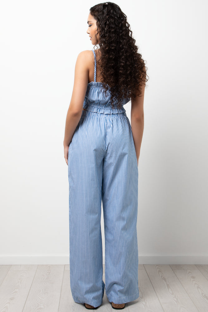 Stripe Pull On Pants Blue (3)