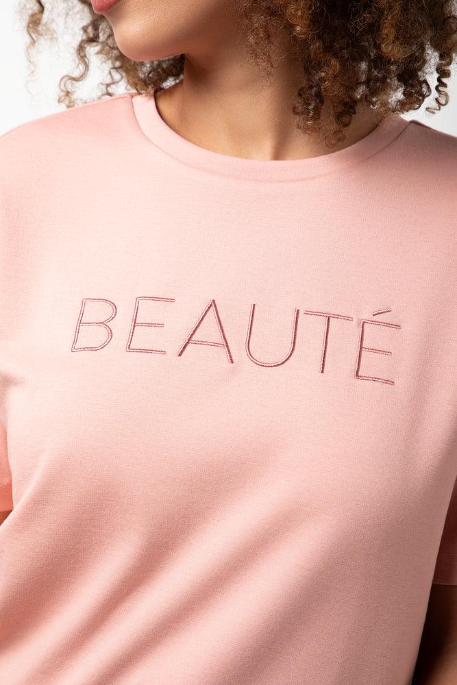 Beaute Oversized Short Sleeve T-Shirt Pink (3)