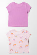 2 Pack T-Shirts Purple And Pink (2)