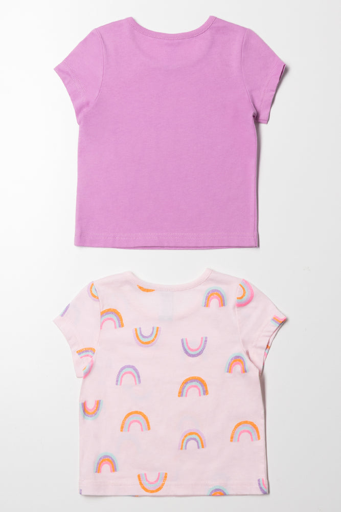 2 Pack T-Shirts Purple And Pink (2)