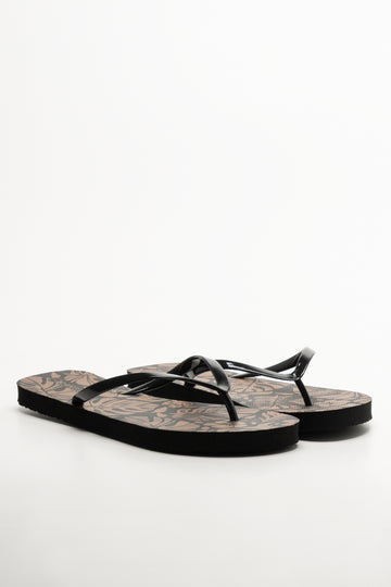 Printed Flip Flops Black