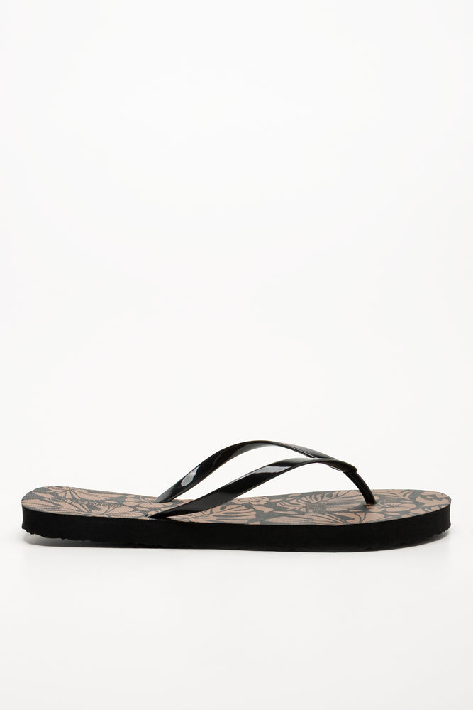 Printed Flip Flops Black (1)