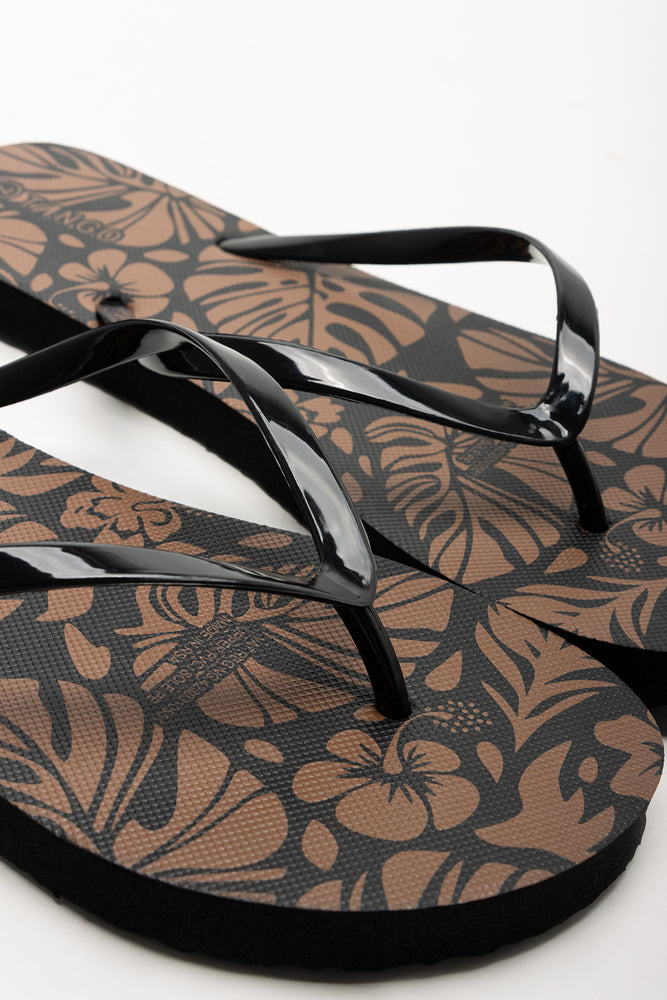 Printed Flip Flops Black (2)