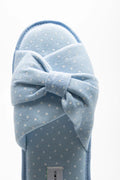 Polka Dot Open Toe Slipper Blue (4)