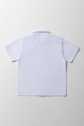 Unisex school short sleeve open neck shirt white (2)