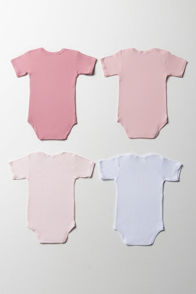 4 Pack Short Sleeve Bodyvests Pink (2)