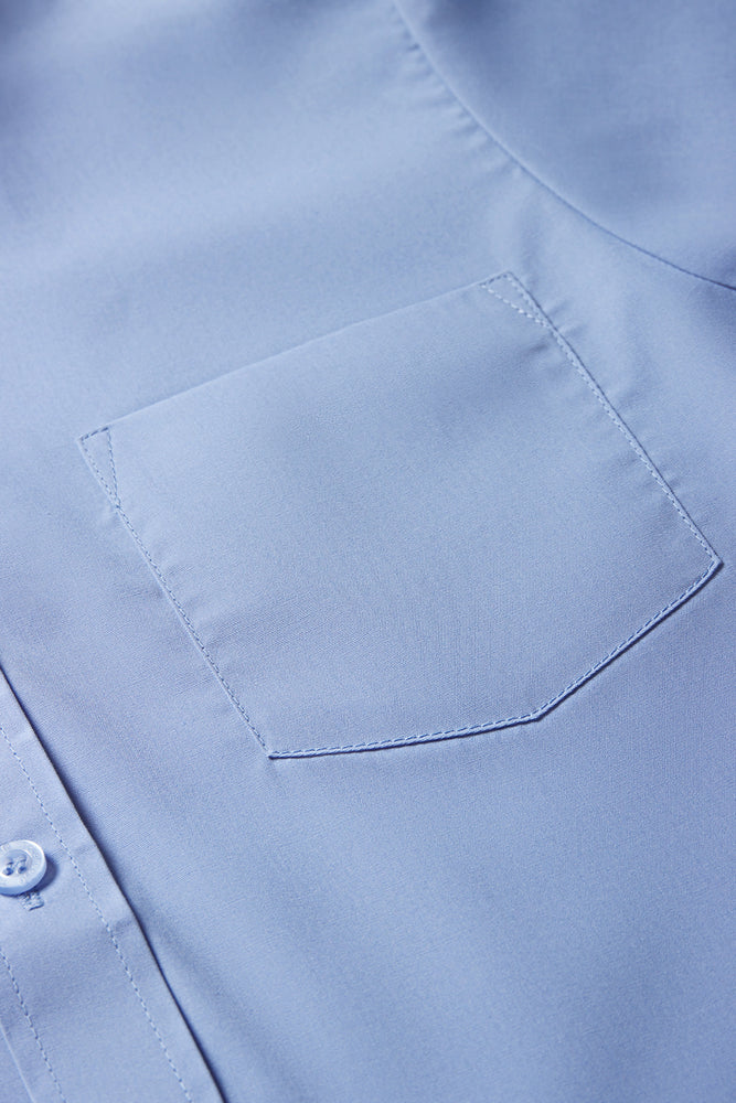 Unisex School Short Sleeve Collar Shirt Blue Toughees (2)