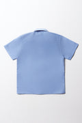Unisex School Short Sleeve Collar Shirt Blue Toughees (3)