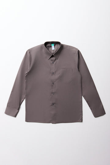 Unisex School Long Sleeve Collar Shirt Grey Toughees