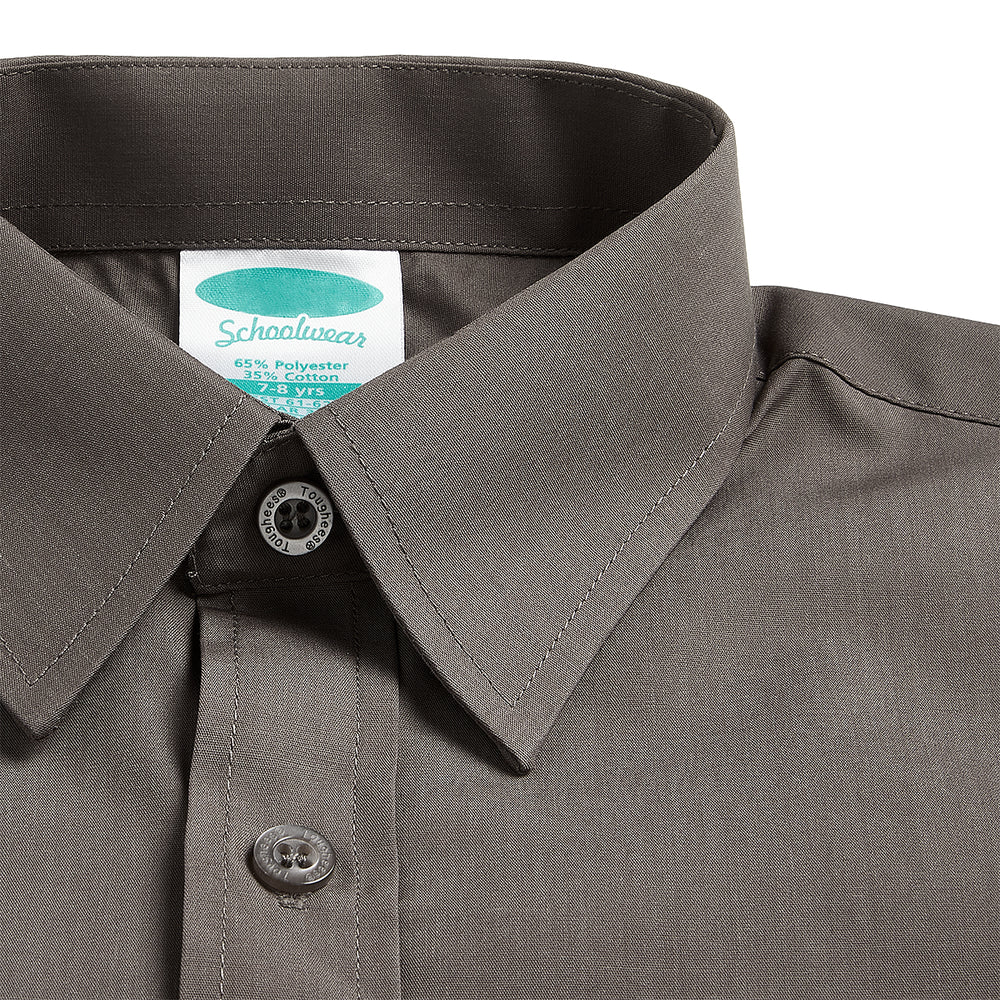Unisex School Long Sleeve Collar Shirt Grey Toughees (5)