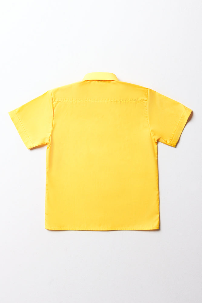Unisex School Short Sleeve Collar Shirt Yellow Toughees (3)