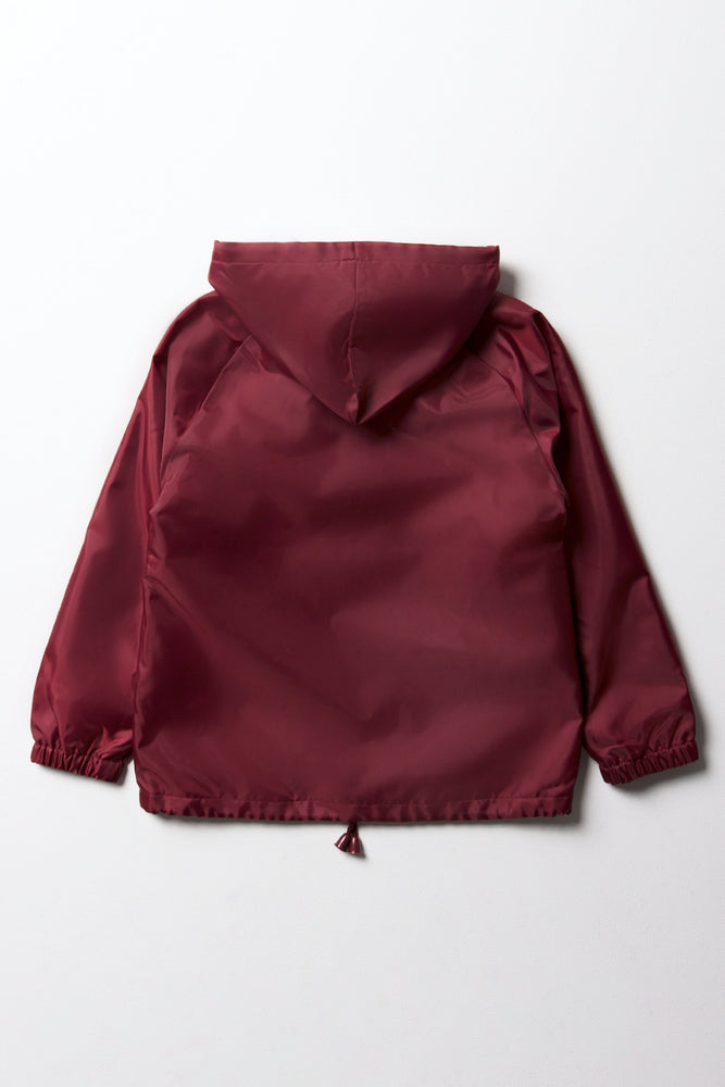 Unisex School Rain Jacket Maroon (4)