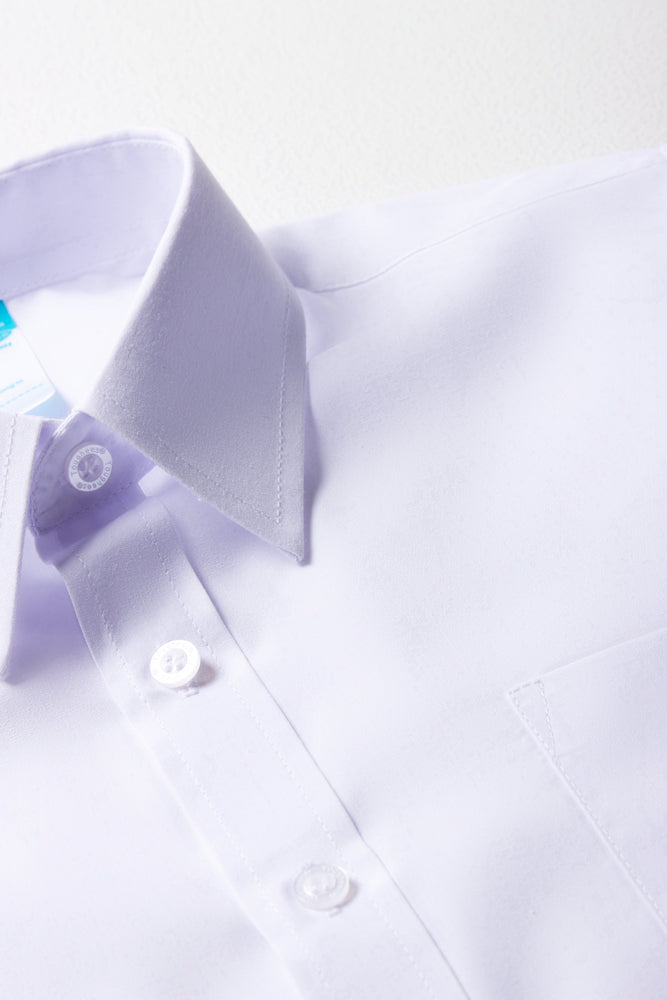 Boys School Long Sleeve Collar Shirt White Toughees (1)