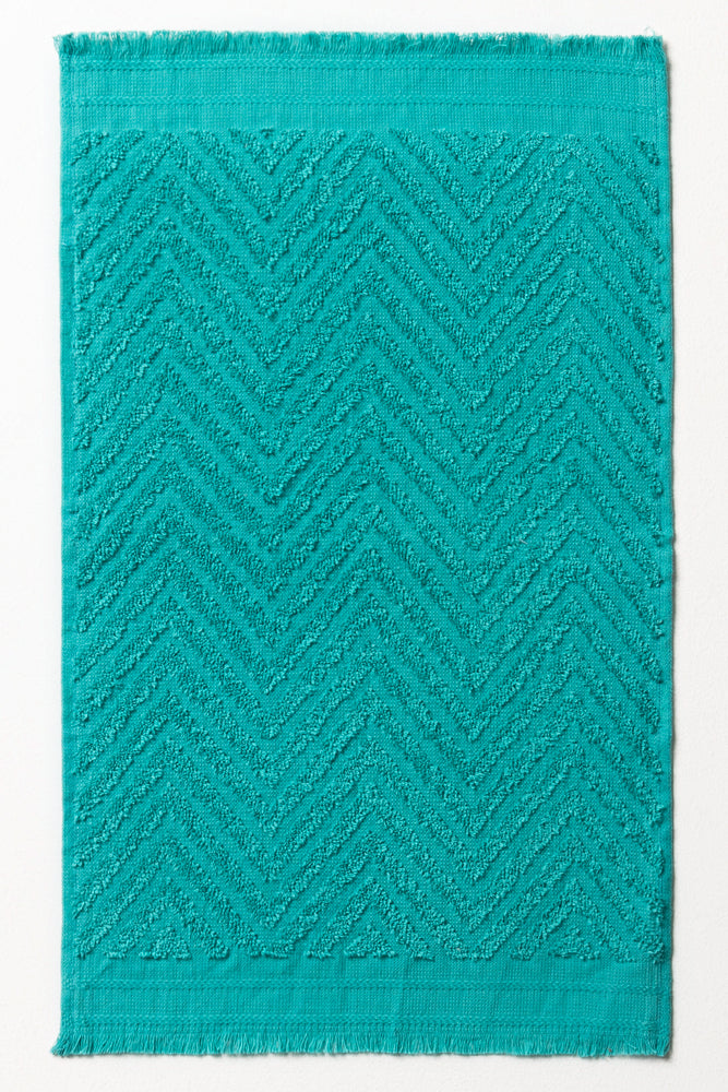 Textured Fringe Guest Towel Teal