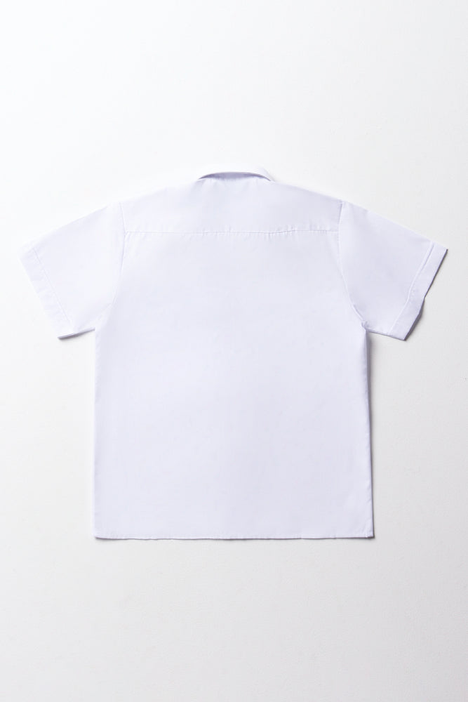 Girls School Short Sleeve Collar Shirt White Toughees (4)
