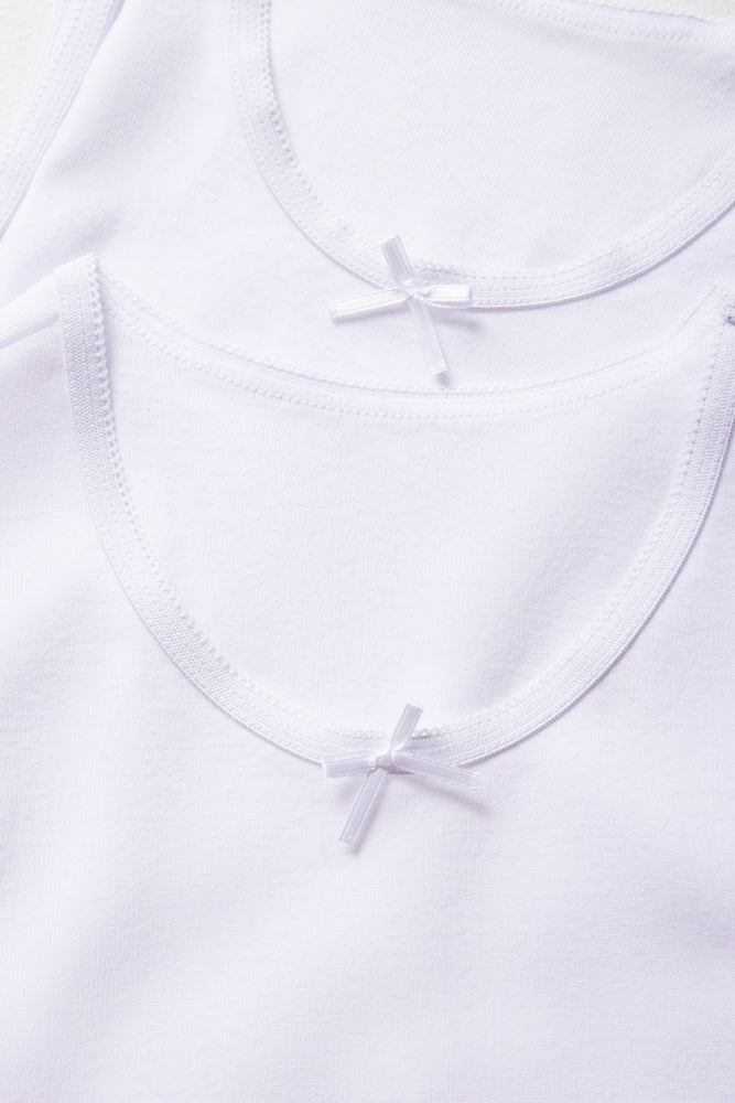 2 Pack Sleeveless Vests White