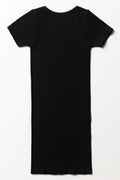 Seamless Short Sleeve Dress Black (2)