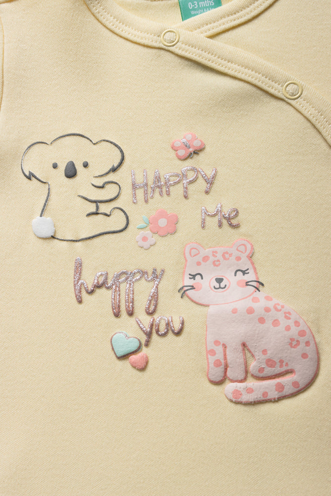 3 Pack Short Sleeve Bodyvests Pink & Yellow (2)