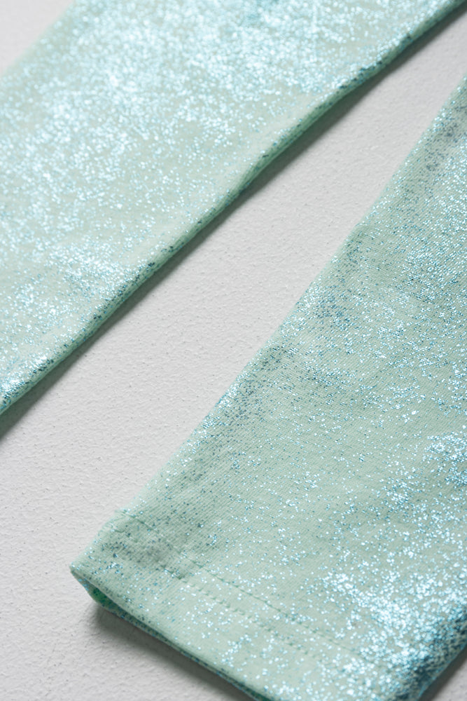 Glitter Leggings Aqua