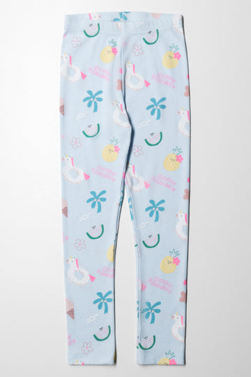 Rib Unicorn Legging Light Blue