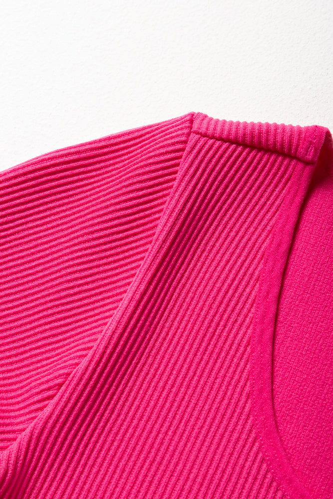 Seamless Short Sleeve T-Shirt Bright Pink (1)