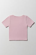 Seamless Short Sleeve T-Shirt Pink (2)