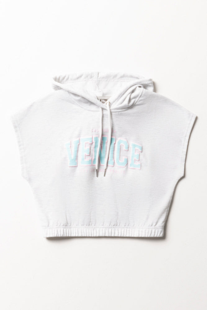 Sleeveless Hoodie Light Grey