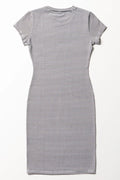 Stripe Short Sleeve Bodycon Dress White (2)