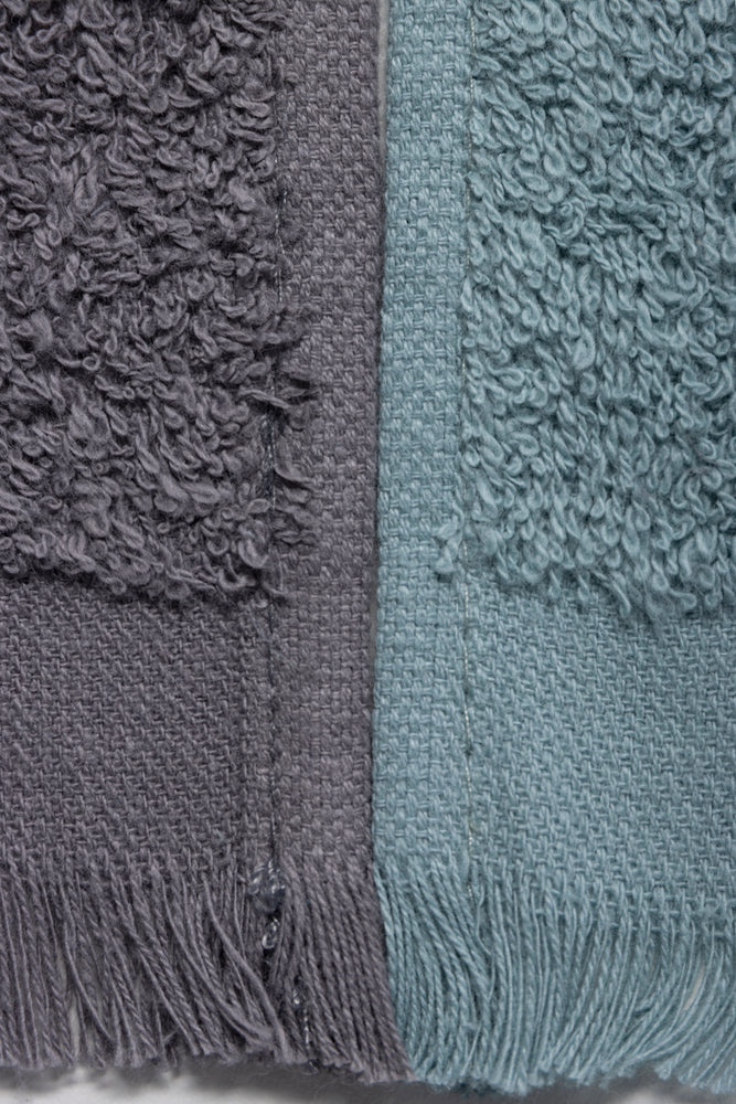 2 Pack Fringed Guest Towel  Trellis & Smoke Pearl
