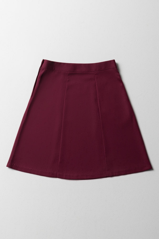 Girls School Skirt Primary Maroon (2)