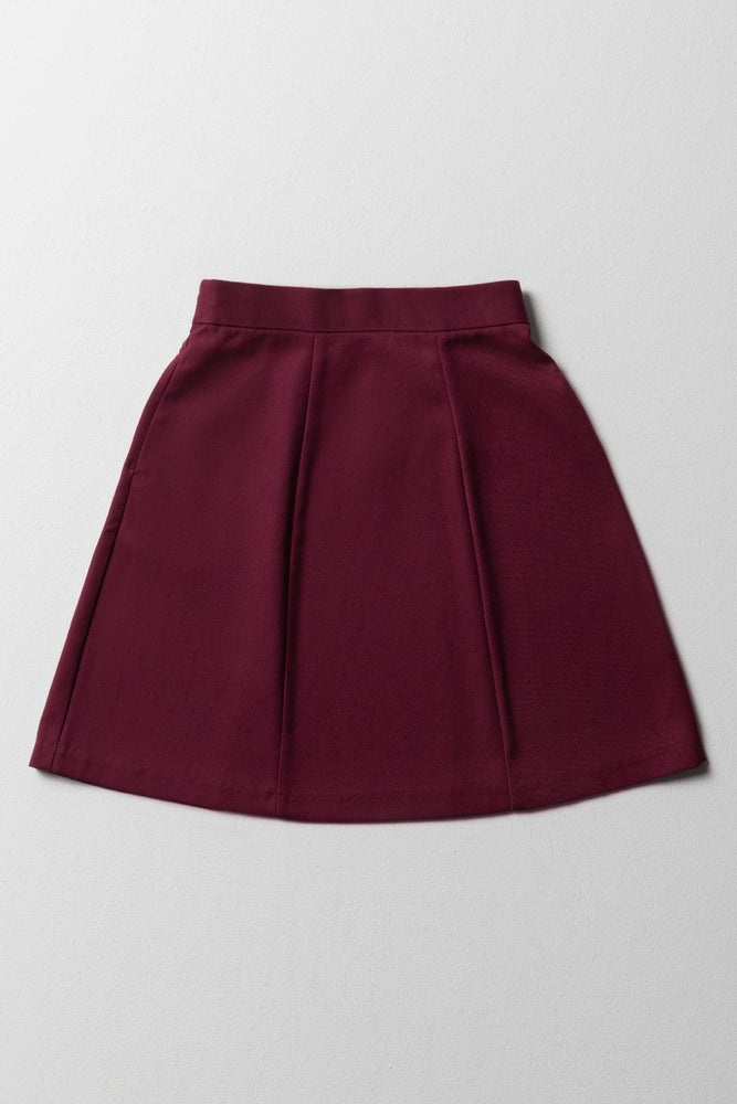 Girls School Skirt Primary Maroon (3)