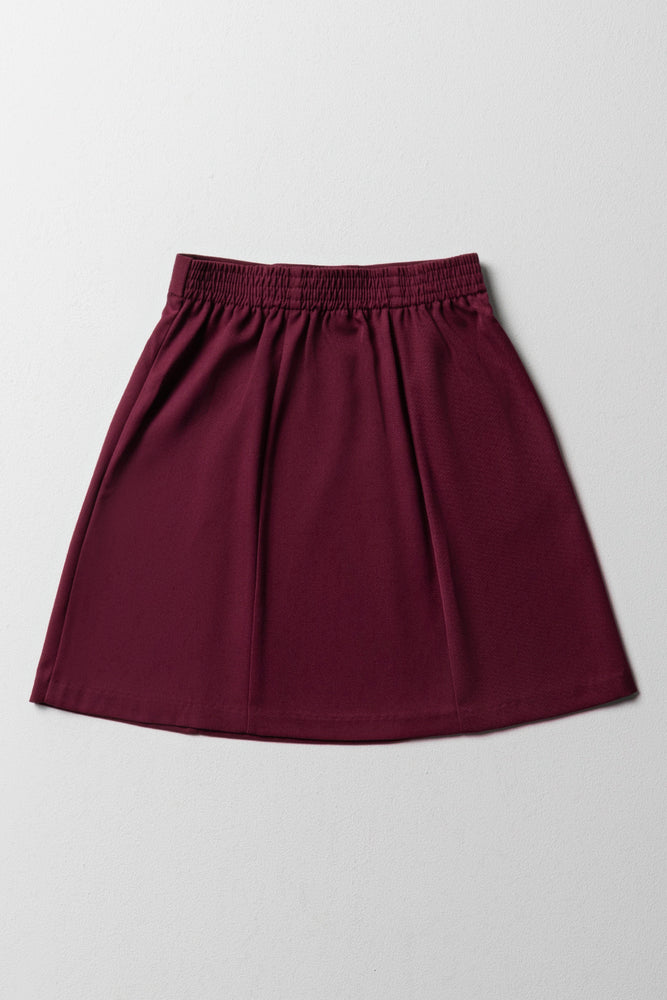 Girls School Skirt Primary Maroon (5)