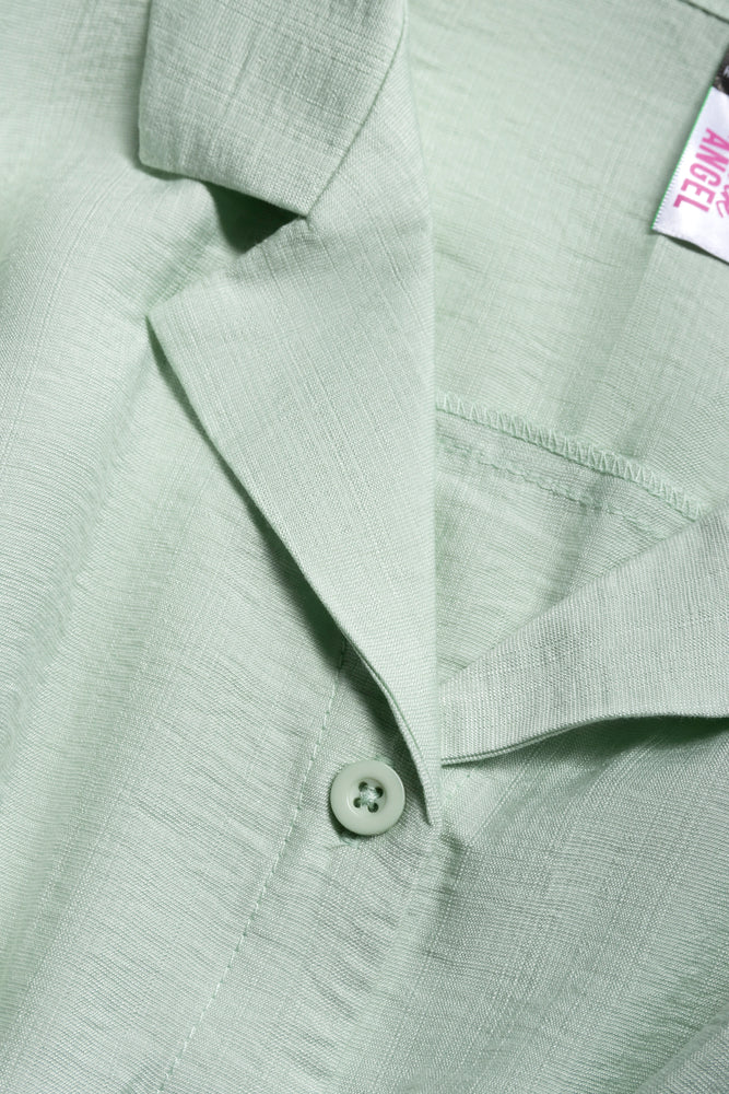 Knot Hem Woven Shirt Misty Jade