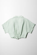 Knot Hem Woven Shirt Misty Jade (2)