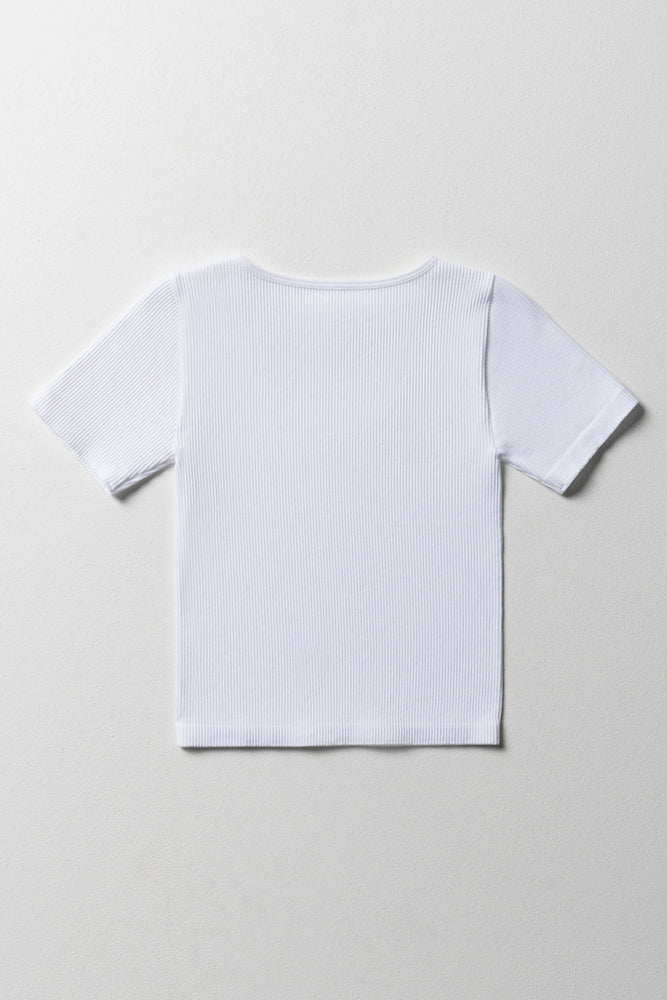 Seamless Short Sleeve T-Shirt White (2)