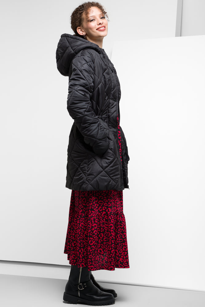 Quilted Puffer Coat Black