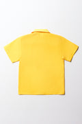 Unisex School Short Sleeve Shirt Yellow (3)