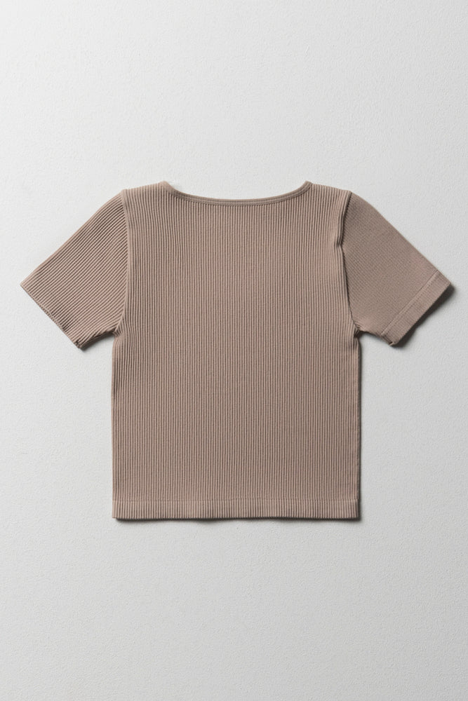 Seamless Short Sleeve T-Shirt Natural (2)
