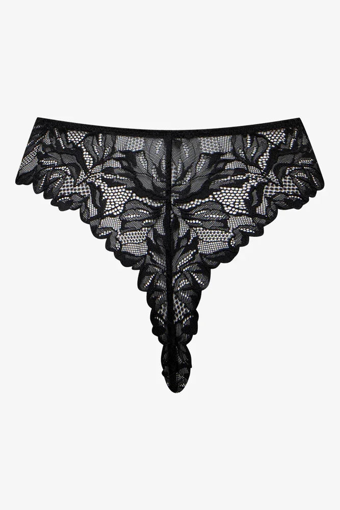 3 Pack Lace Thongs Black And Pink (3)