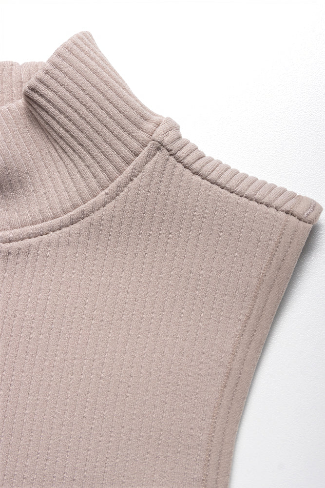 Seamless Turtle Neck Sleeveless Dress Natural (1)